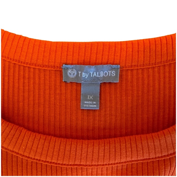 NEW Talbots Ribbed Racerback Orange Tank Top 1X - Picture 3 of 5